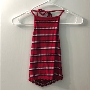 Red striped halter top